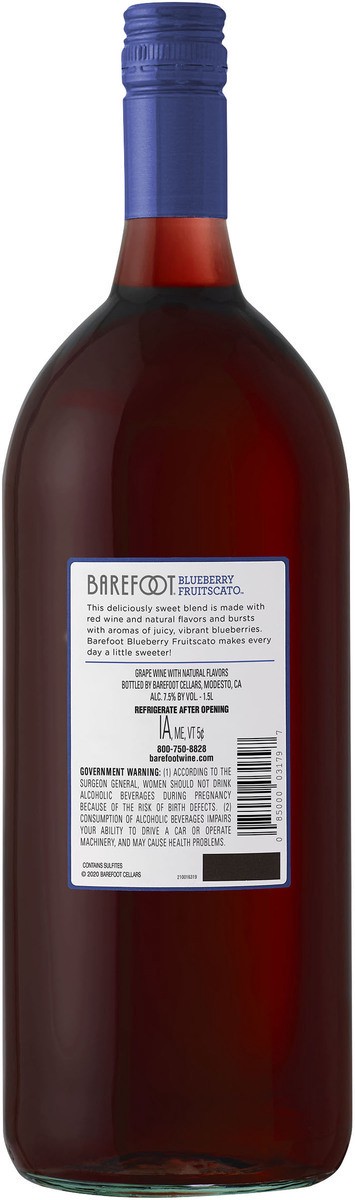 slide 2 of 3, Barefoot Blueberry Sweet Wine, 1.5 liter