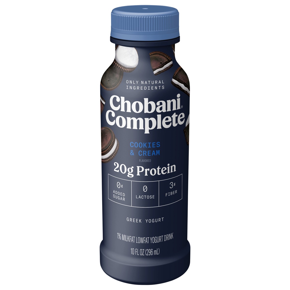 slide 2 of 9, Chobani Complete Low-Fat Cookies & Cream Greek Yogurt Protein Drink, 10 fl oz