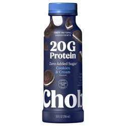Chobani 20g Protein Lowfat Greek Yogurt Drink Cookies & Cream 10 fl oz