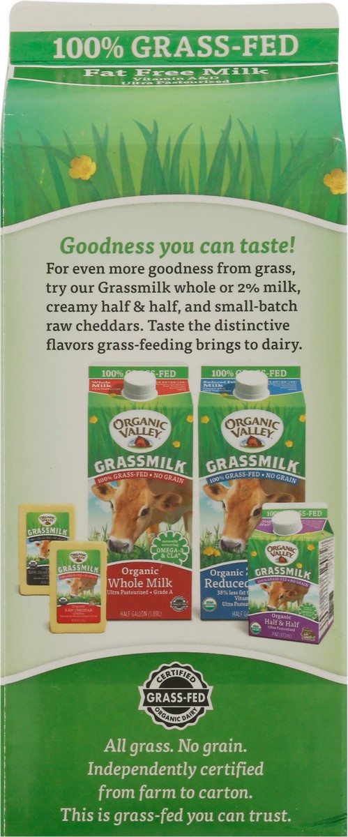 slide 7 of 11, Organic Valley Grassmilk Organic Fat Free Milk 0.5 gal, 64 fl oz