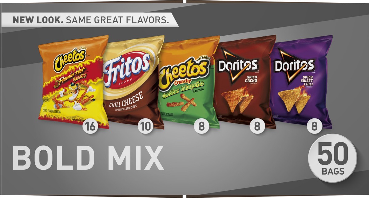 slide 7 of 11, Frito-Lay Individual Bags Bold Mix 50 ea, 50 ct