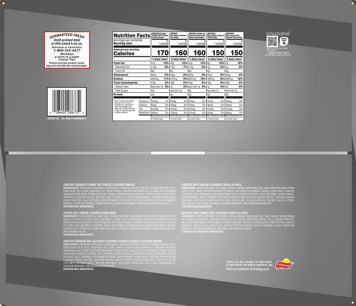 slide 6 of 11, Frito-Lay Individual Bags Bold Mix 50 ea, 50 ct