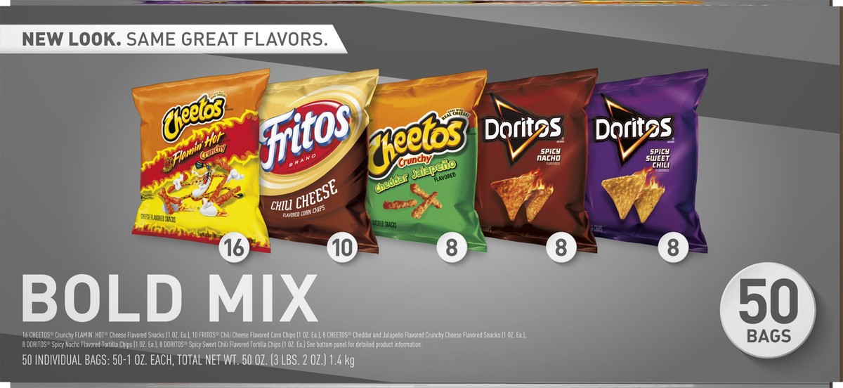 slide 9 of 11, Frito-Lay Individual Bags Bold Mix 50 ea, 50 ct