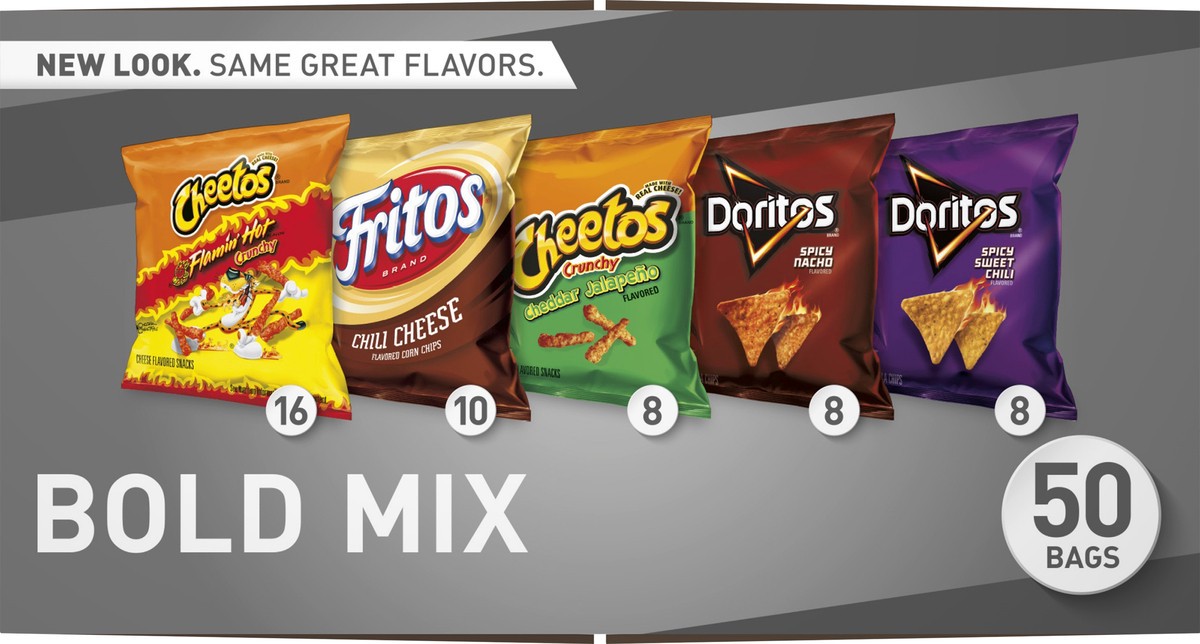 slide 3 of 11, Frito-Lay Individual Bags Bold Mix 50 ea, 50 ct