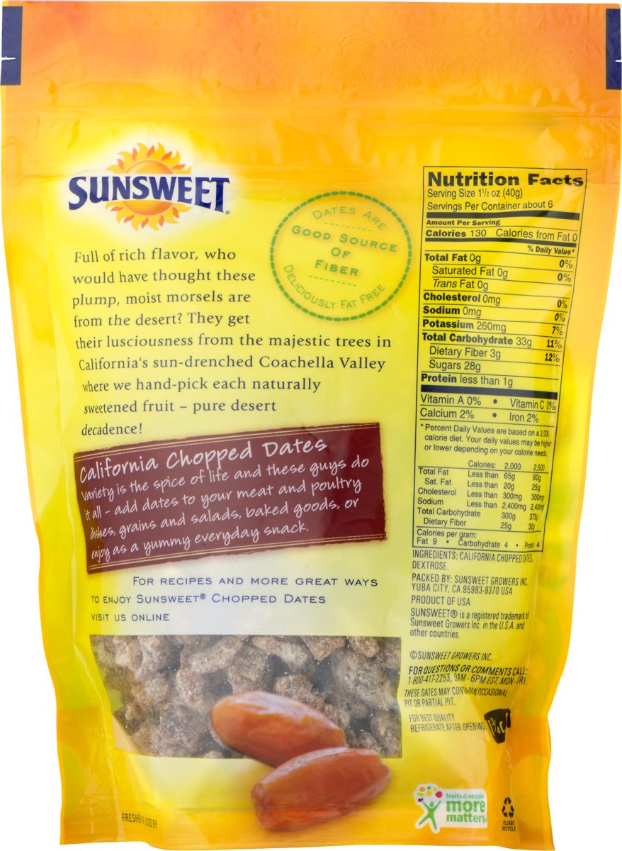 slide 2 of 11, Sunsweet Chopped Dates 8 oz, 8 oz