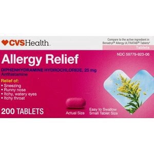 slide 1 of 1, CVS Health Allergy Relief Diphenhydramine Tablets, 200 Ct, 200 ct