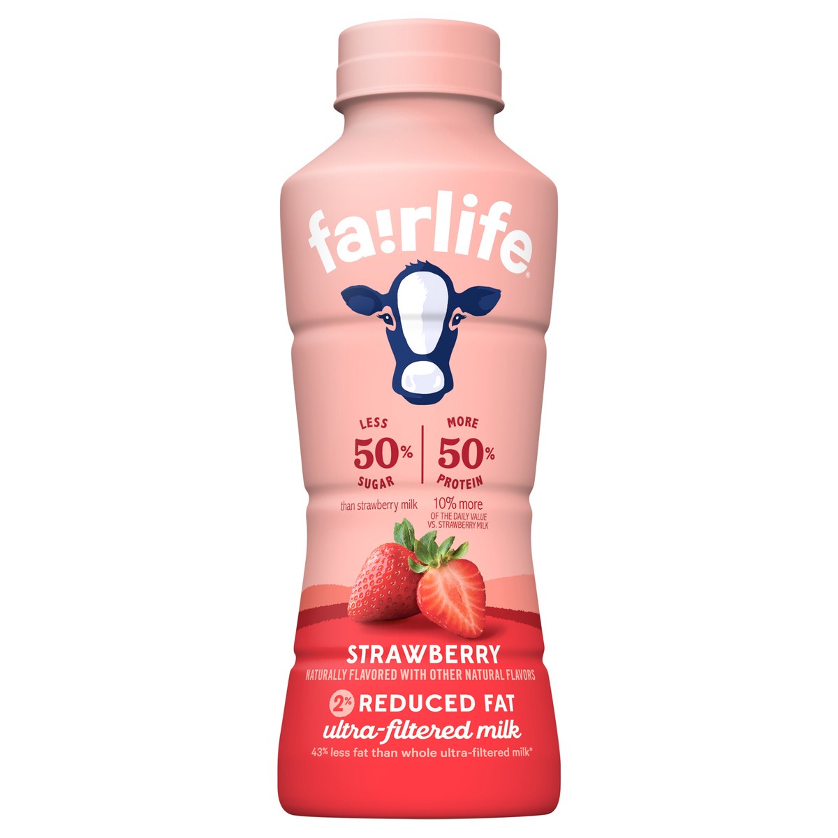 slide 1 of 8, fairlife UFM 2% Reduced Fat Strawberry-KO Bottle, 14 fl oz, 14 fl oz