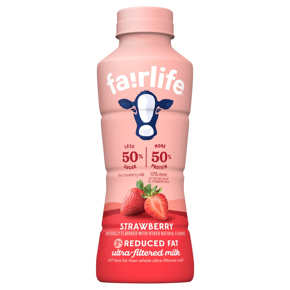 slide 1 of 8, fairlife UFM 2% Reduced Fat Strawberry-KO Bottle, 14 fl oz, 14 fl oz