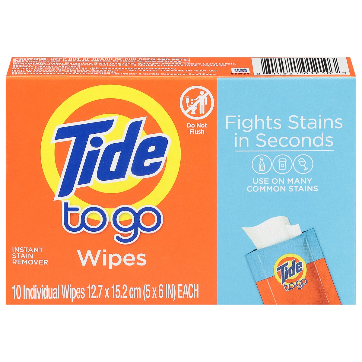 slide 8 of 15, Tide To Go Instant Stain Remover Wipes 10 ea, 10 ct