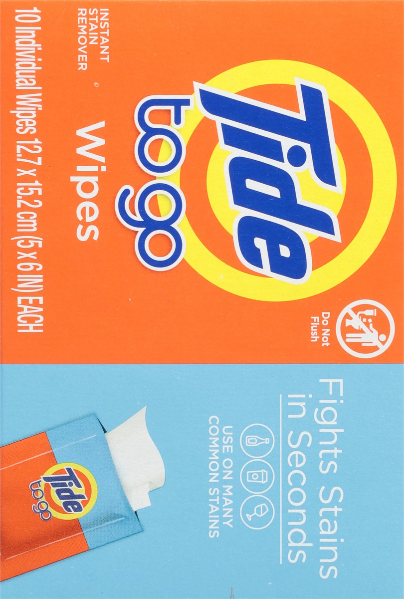 slide 12 of 15, Tide To Go Instant Stain Remover Wipes 10 ea, 10 ct