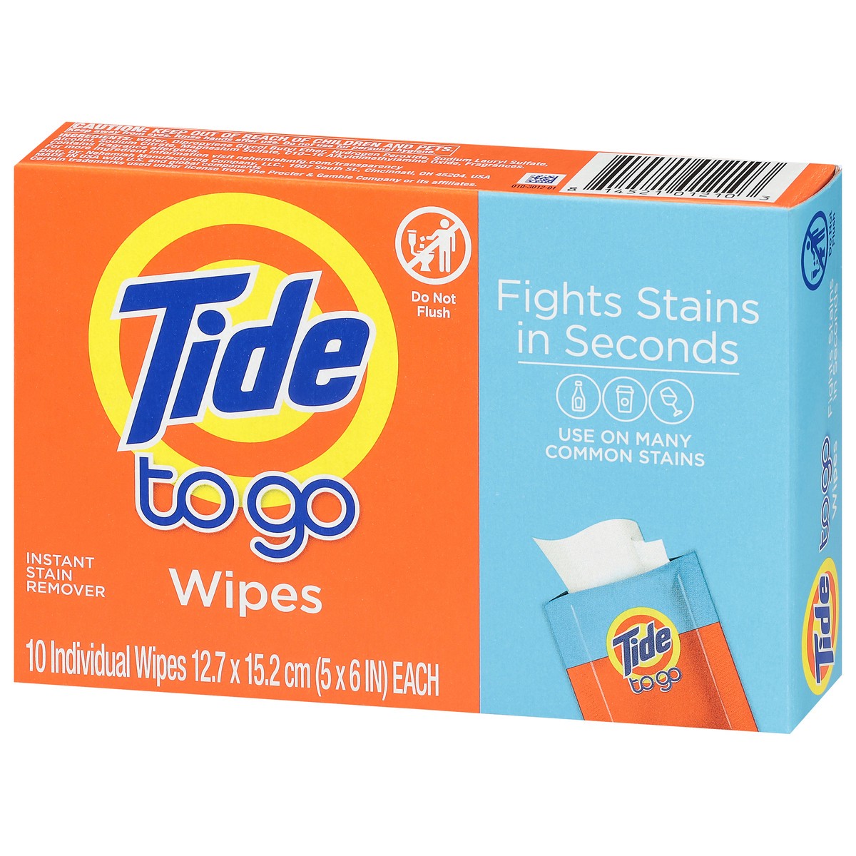 slide 9 of 15, Tide To Go Instant Stain Remover Wipes 10 ea, 10 ct