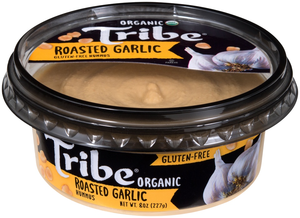 slide 1 of 1, Tribe Organic Hummus Roasted Garlic, 8 oz