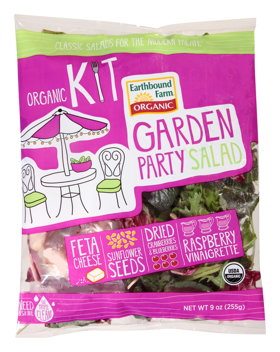 slide 1 of 1, Earthbound Farm Organic Garden Party Salad Kit, 9 oz