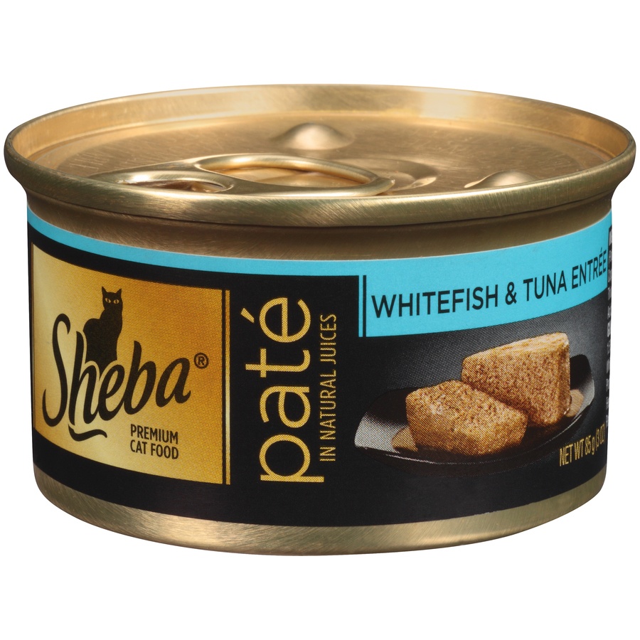 slide 1 of 8, Sheba Pate in Natural Juices Whitefish & Tuna Entree Cat Food 24-, 24 ct; 3 oz