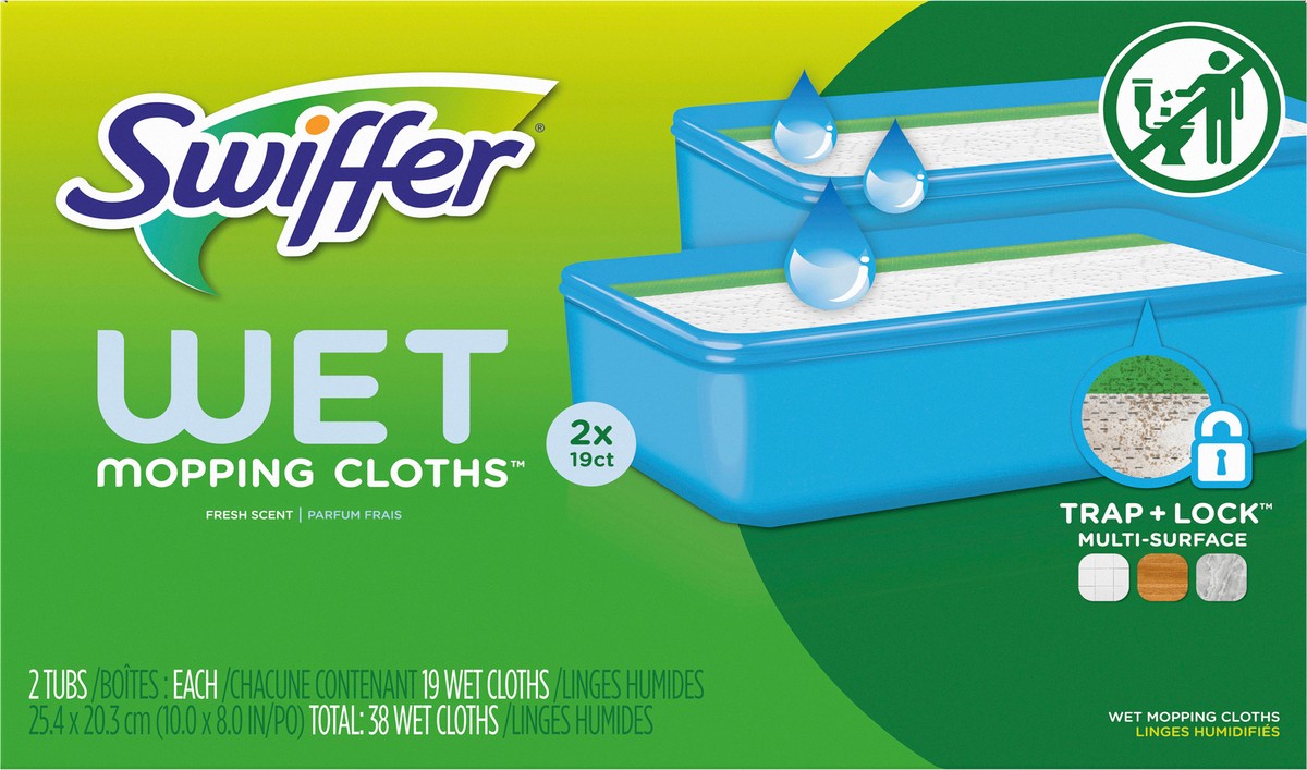 slide 2 of 2, Swiffer Wet Mopping Cloths Fresh Scent, 2 ct