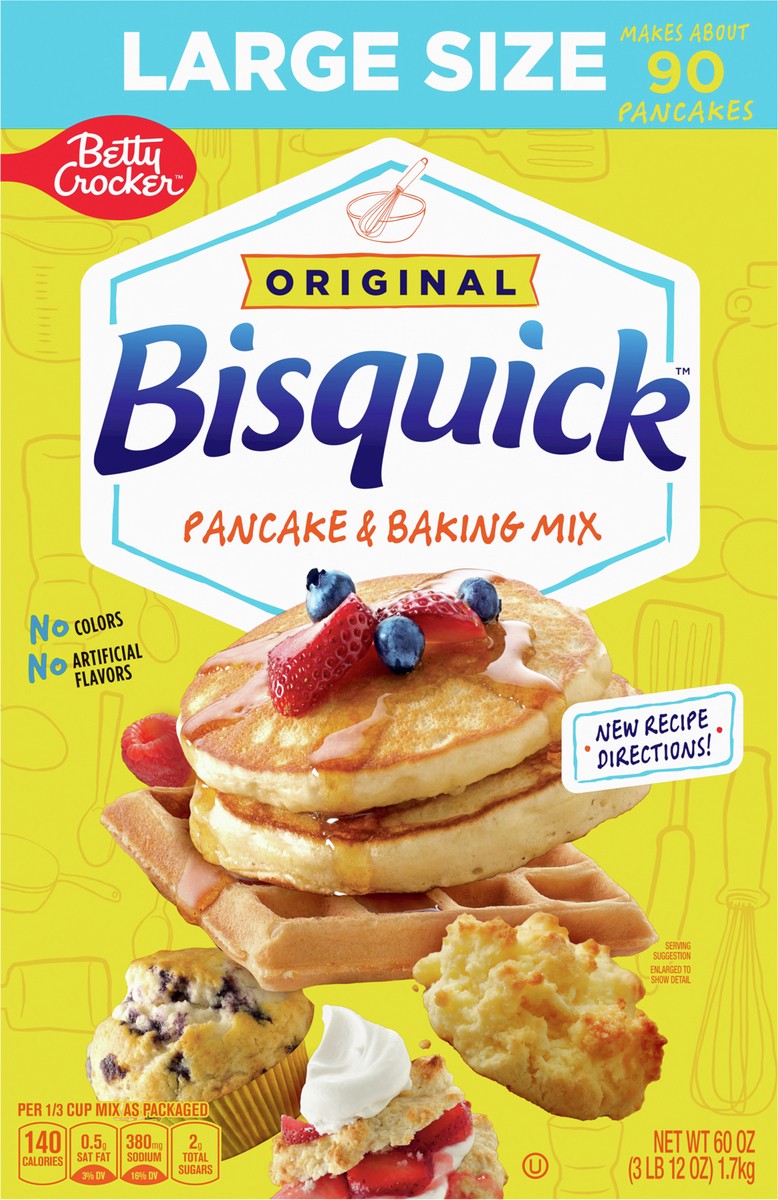 slide 5 of 8, Betty Crocker Bisquick Original Pancake & Baking Mix, Large Size, 60 oz., 60 oz