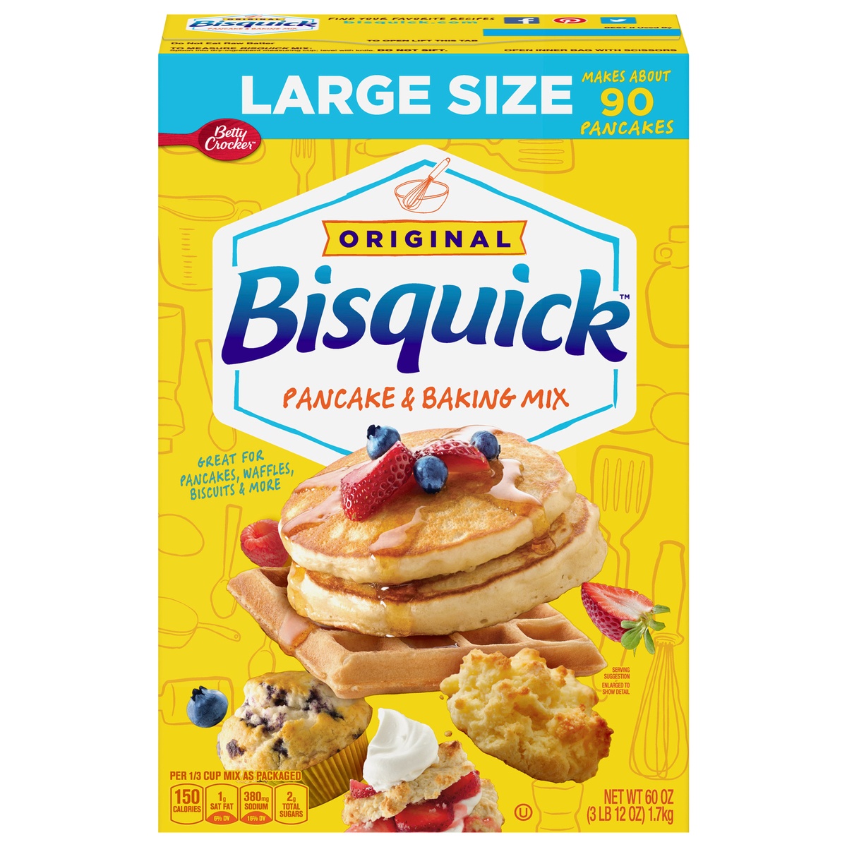 slide 1 of 1, Betty Crocker Bisquick Pancake and Baking Mix, 60 oz, 60 oz