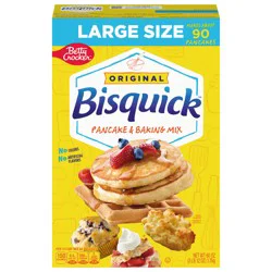 Betty Crocker Bisquick Pancake and Baking Mix, Original, Makes About 90 Pancakes, Large Size, 60 oz