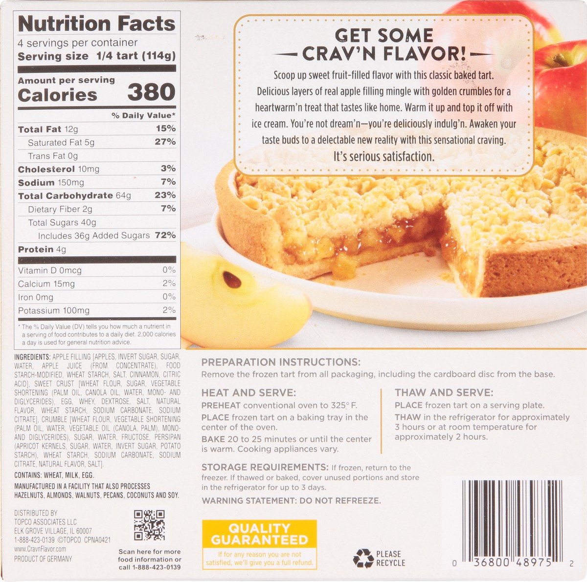 slide 5 of 9, Crav'n Flavor Cravn Apple Crumb Tart, 16 oz