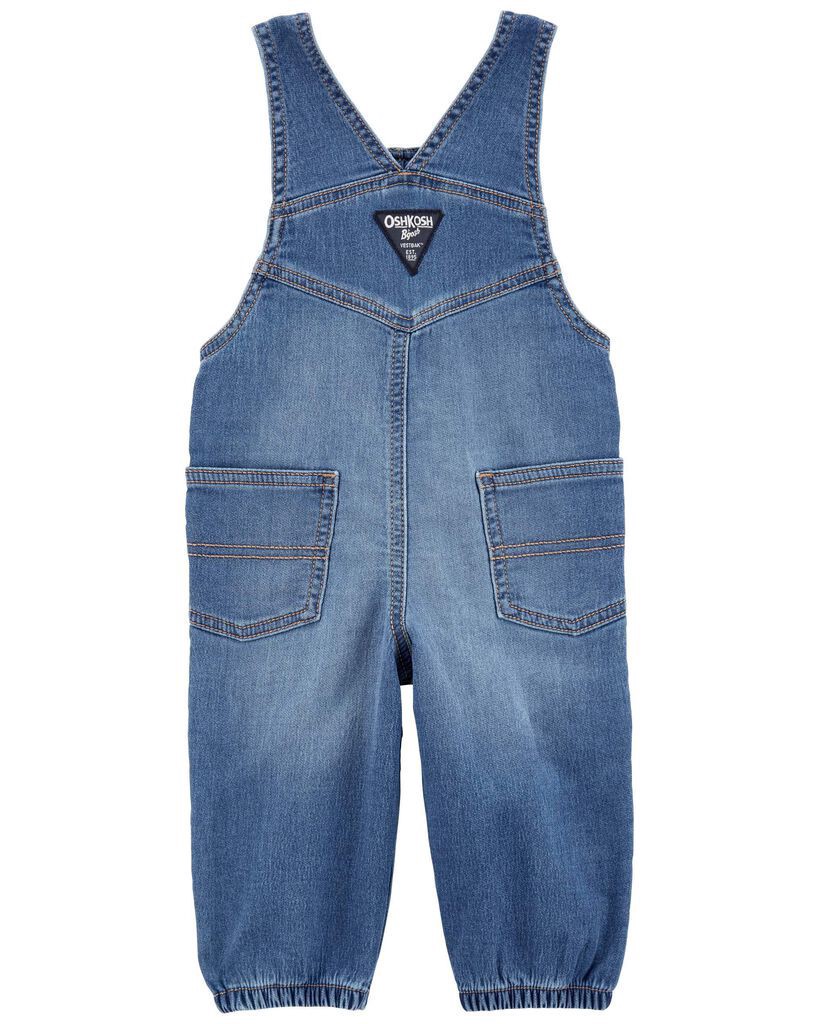 slide 2 of 3, Oshkosh Baby Boy Knit-Like Denim Overalls Medium Wash 6M, 1 ct
