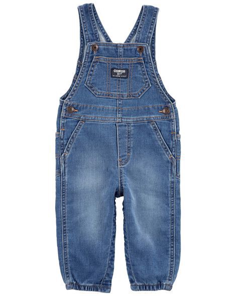 slide 1 of 3, Oshkosh Baby Boy Knit-Like Denim Overalls Medium Wash 6M, 1 ct