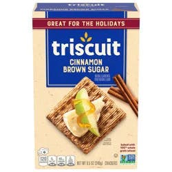 Triscuit Cinnamon Brown Sugar Whole Grain Wheat Crackers, Holiday Crackers, 8.5 oz