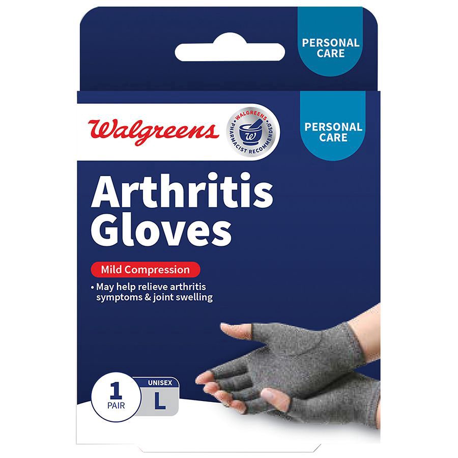 slide 1 of 2, Walgreens Arthritis Gloves Gray, 1 pair