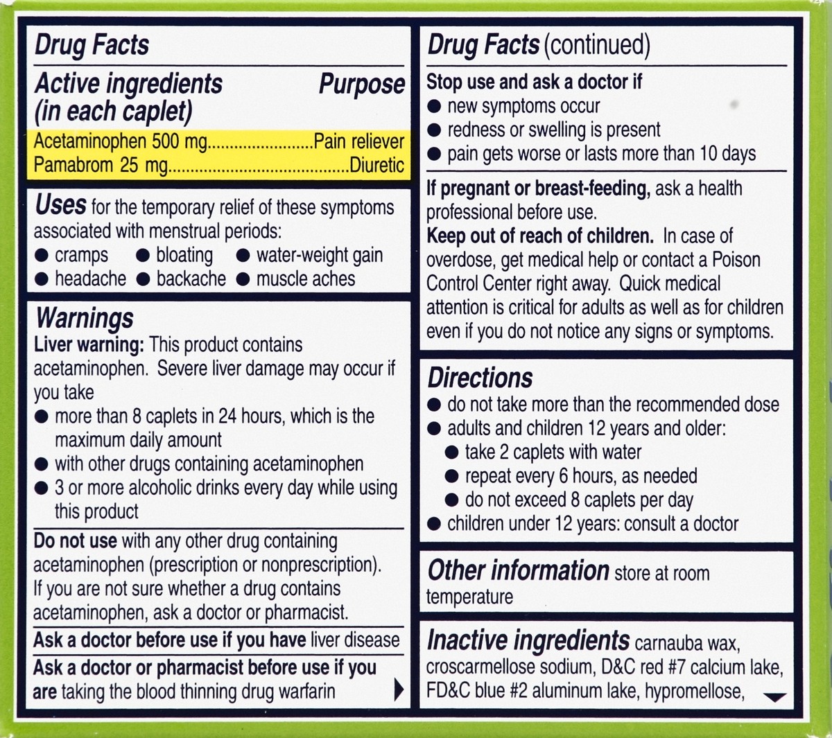 slide 5 of 7, Midol Pain Reliever/Diuretic 24 ea, 24 ct