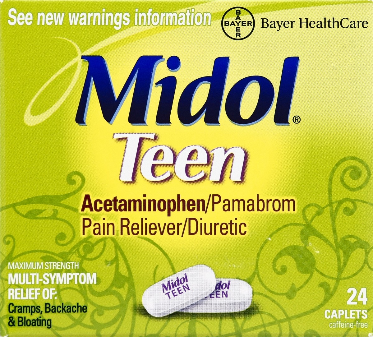 slide 1 of 7, Midol Pain Reliever/Diuretic 24 ea, 24 ct