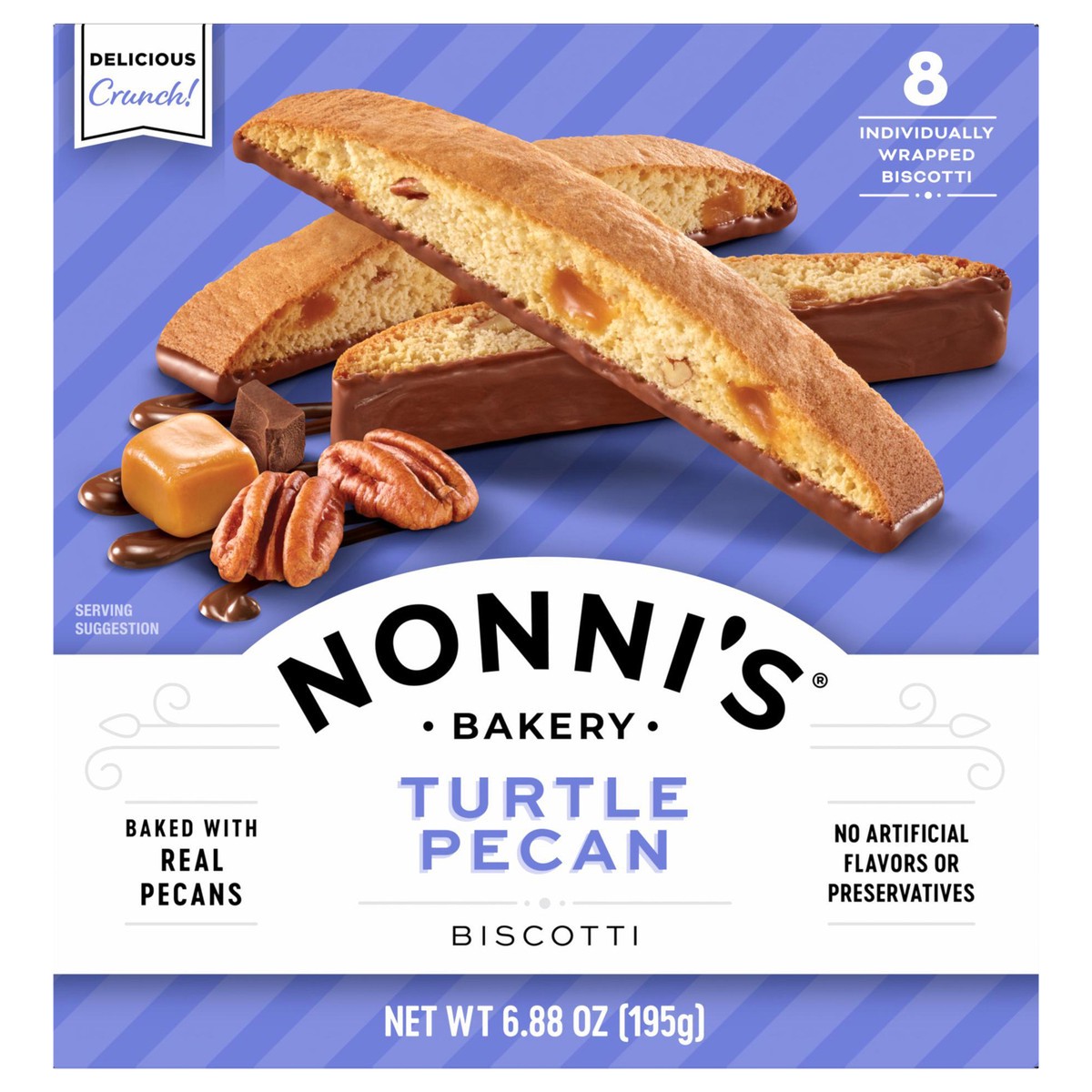 slide 1 of 8, Nonni's Nonni’s Turtle Pecan Biscotti, 8-count carton 6.88 oz, 8 ct