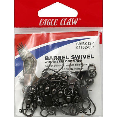 slide 1 of 1, Eagle Claw Barbell Swivel with Interlock Snap, 12 ct