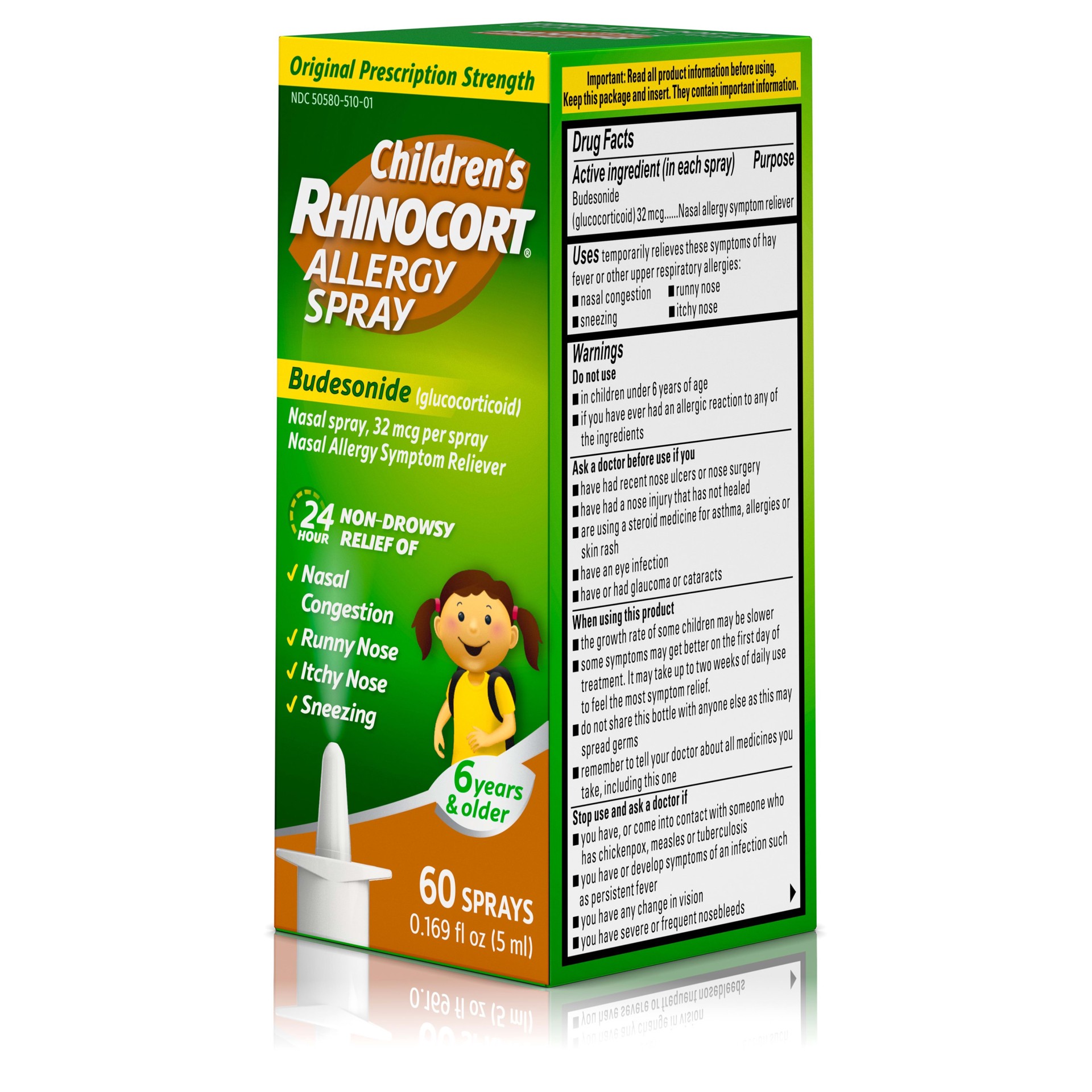 slide 2 of 5, Rhinocort Children's Rhinocort 24 Hour Allergy Relief Nasal Spray - Budesonide - 60 Sprays, 1 ct