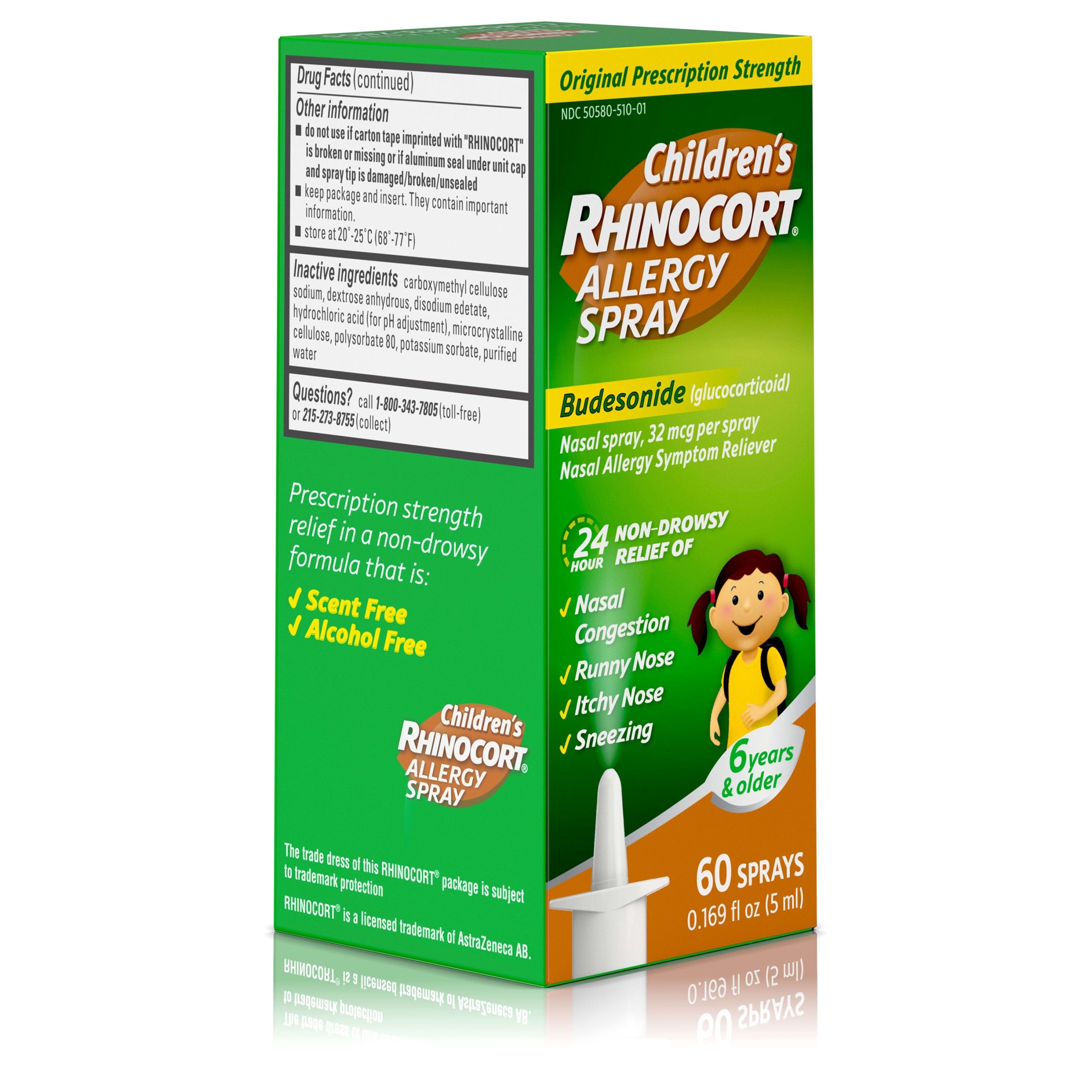 slide 5 of 5, Rhinocort Children's Rhinocort 24 Hour Allergy Relief Nasal Spray - Budesonide - 60 Sprays, 1 ct