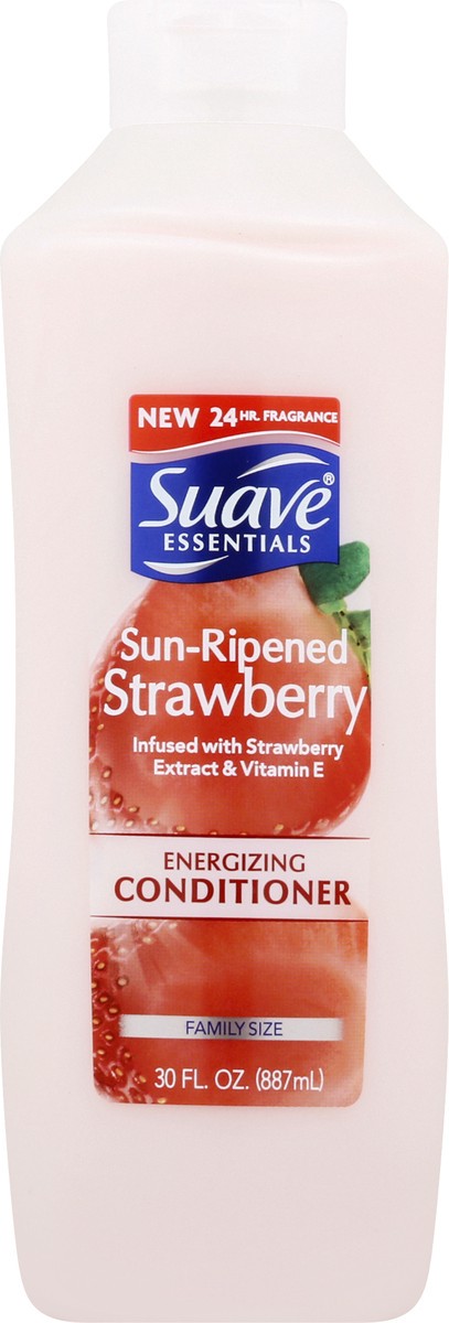 slide 2 of 9, Suave Essentials Energizing Family SIze Sun-Ripened Strawberry Conditioner 30 oz, 30 oz