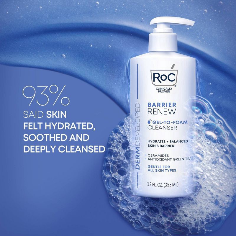 slide 6 of 13, RoC Barrier Renew Gel-to-Foam Cleanser 12 fl oz, 12 oz