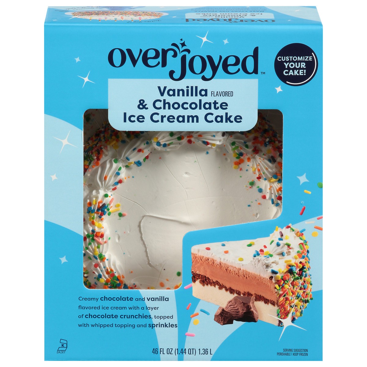 slide 3 of 4, Overjoyed Vanilla/chocolate Ice Cream Cake 8 Inch - 46 Fz, 46 fl oz