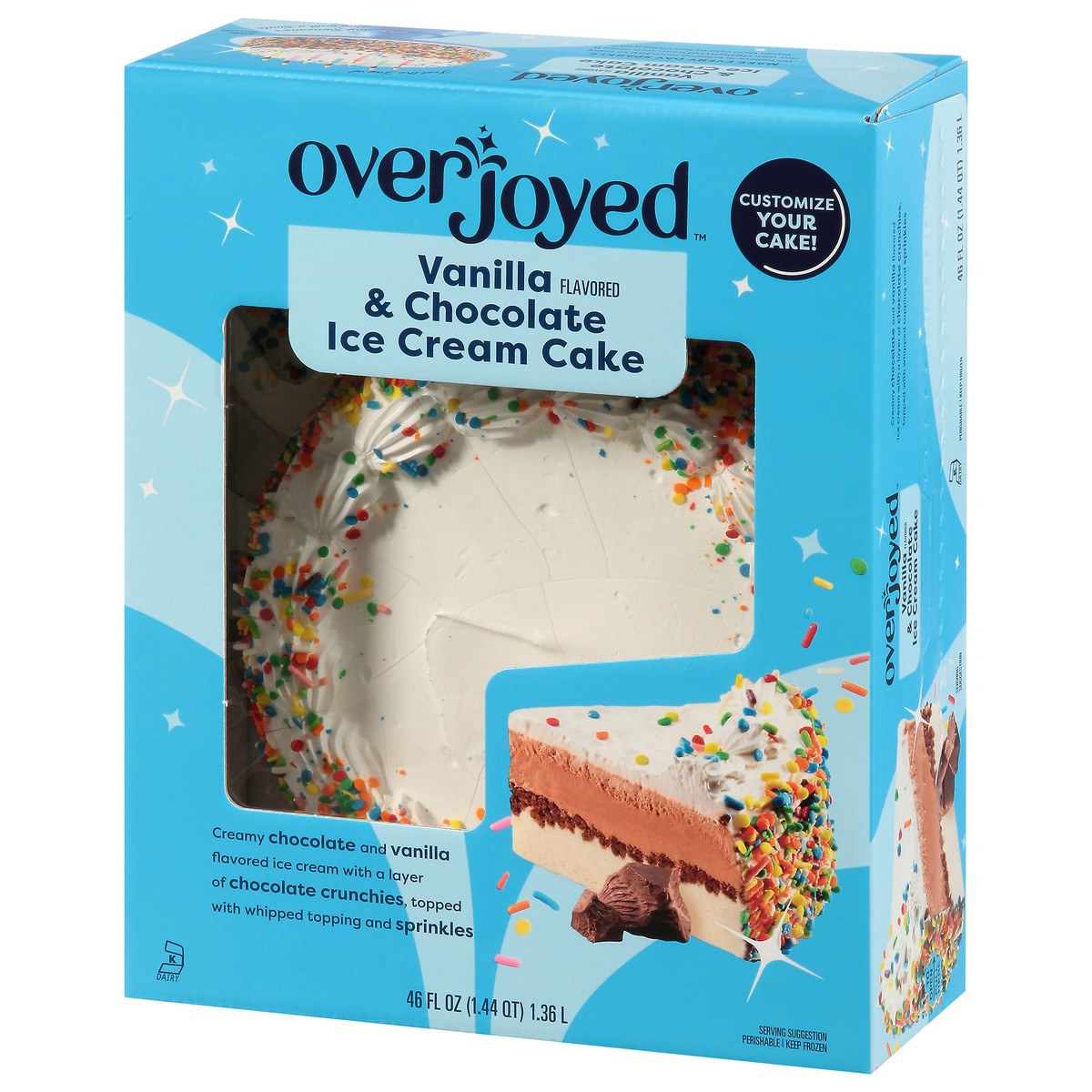 slide 4 of 4, Overjoyed Vanilla/chocolate Ice Cream Cake 8 Inch - 46 Fz, 46 fl oz