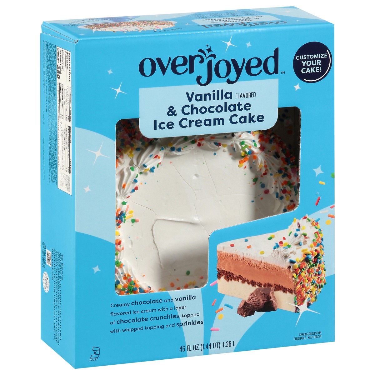 slide 2 of 4, Overjoyed Vanilla/chocolate Ice Cream Cake 8 Inch - 46 Fz, 46 fl oz