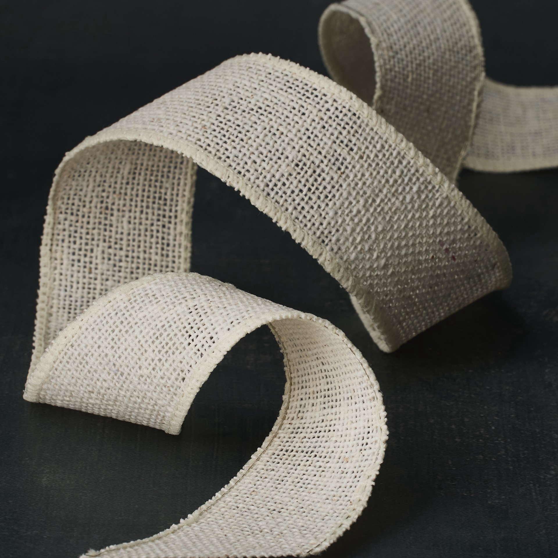 slide 3 of 4, 1.5" X 30ft. Ivory Wired Faux Burlap Ribbon By Celebrate It, 1.5 in x 30 ft
