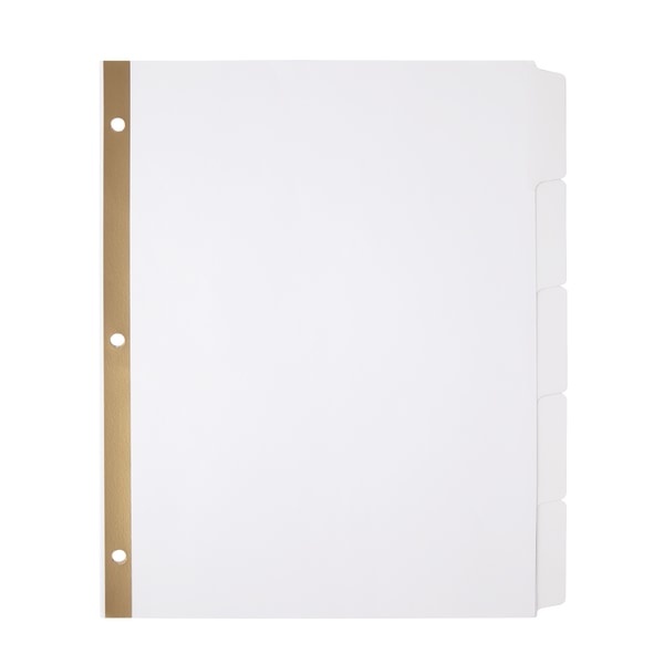 slide 1 of 2, Office Depot Brand Erasable Big Tab Dividers, 5-Tab, White, Pack Of 2 Sets, 2 ct