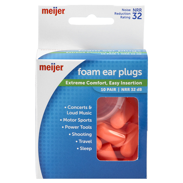 slide 1 of 1, Meijer Foam Ear Plugs, 10 ct