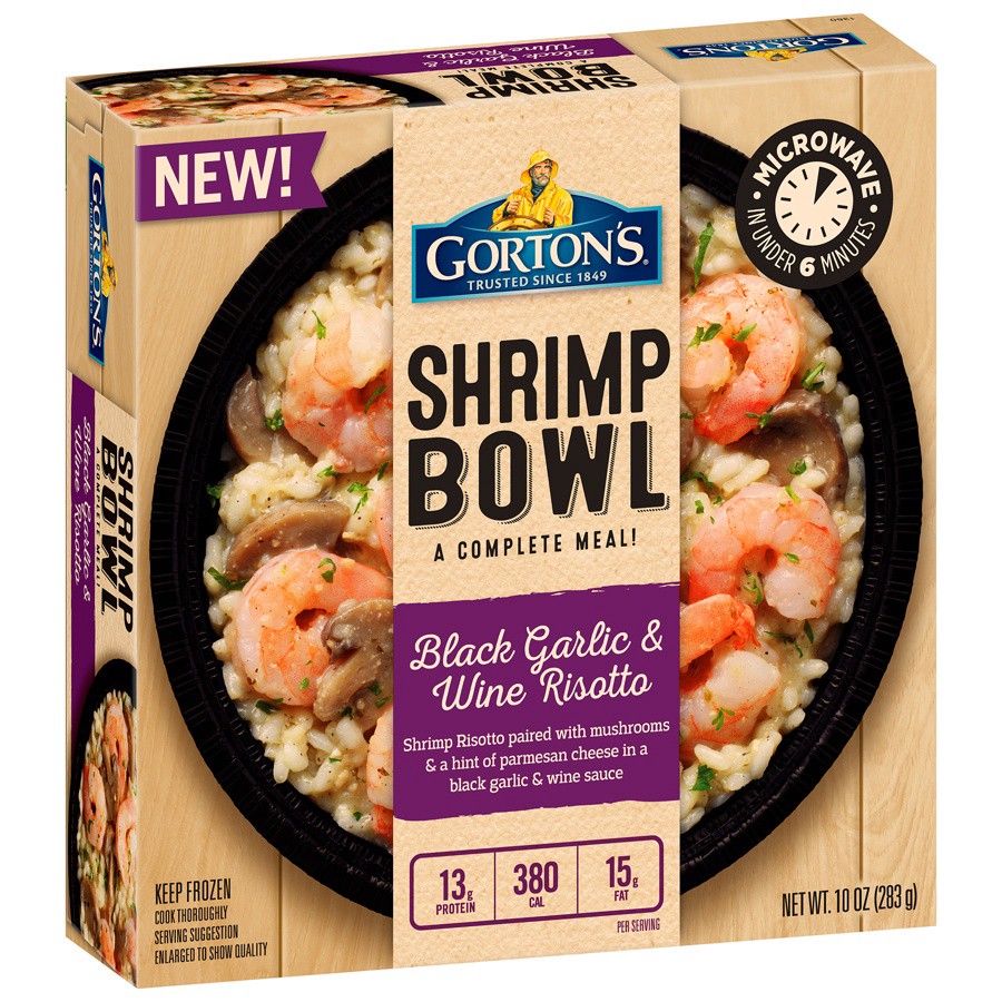 slide 2 of 8, Gorton's Shrimp Bowl Black Garlic & Wine Risotto, 10 oz