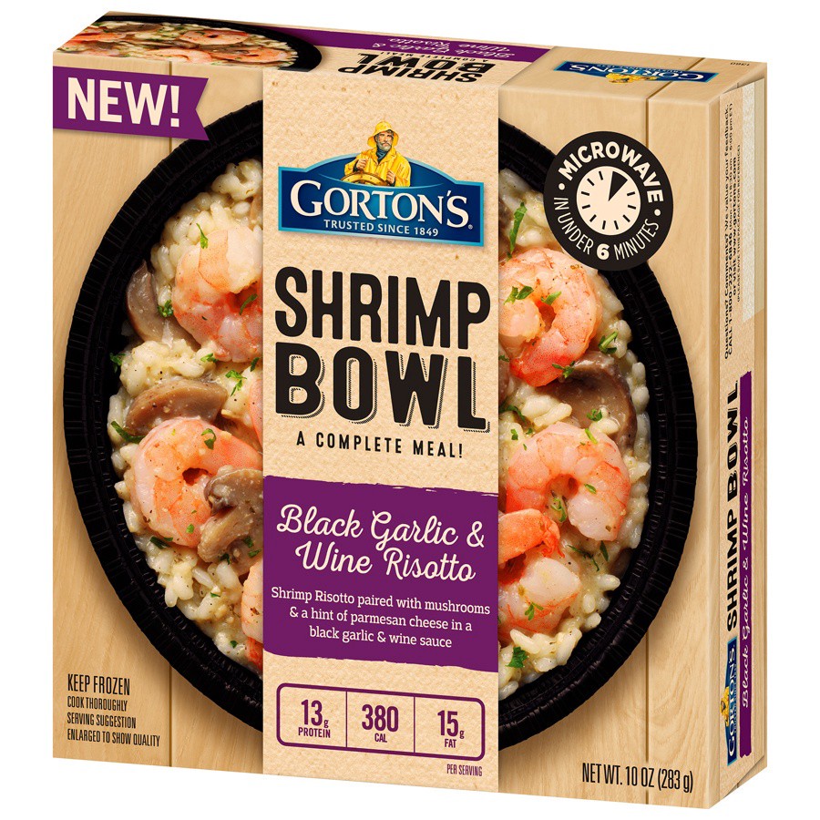 slide 3 of 8, Gorton's Shrimp Bowl Black Garlic & Wine Risotto, 10 oz