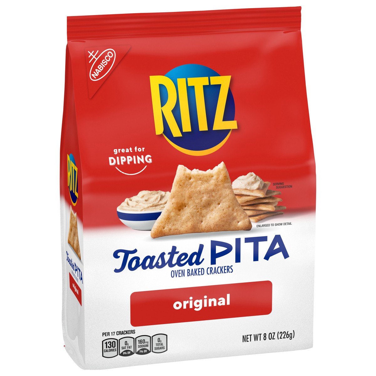 slide 2 of 9, RITZ Toasted Chips Pita Crackers Original, 8 oz, 8 oz