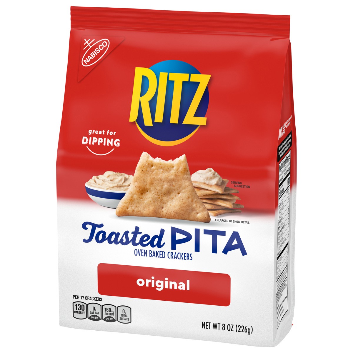slide 3 of 9, RITZ Toasted Chips Pita Crackers Original, 8 oz, 8 oz