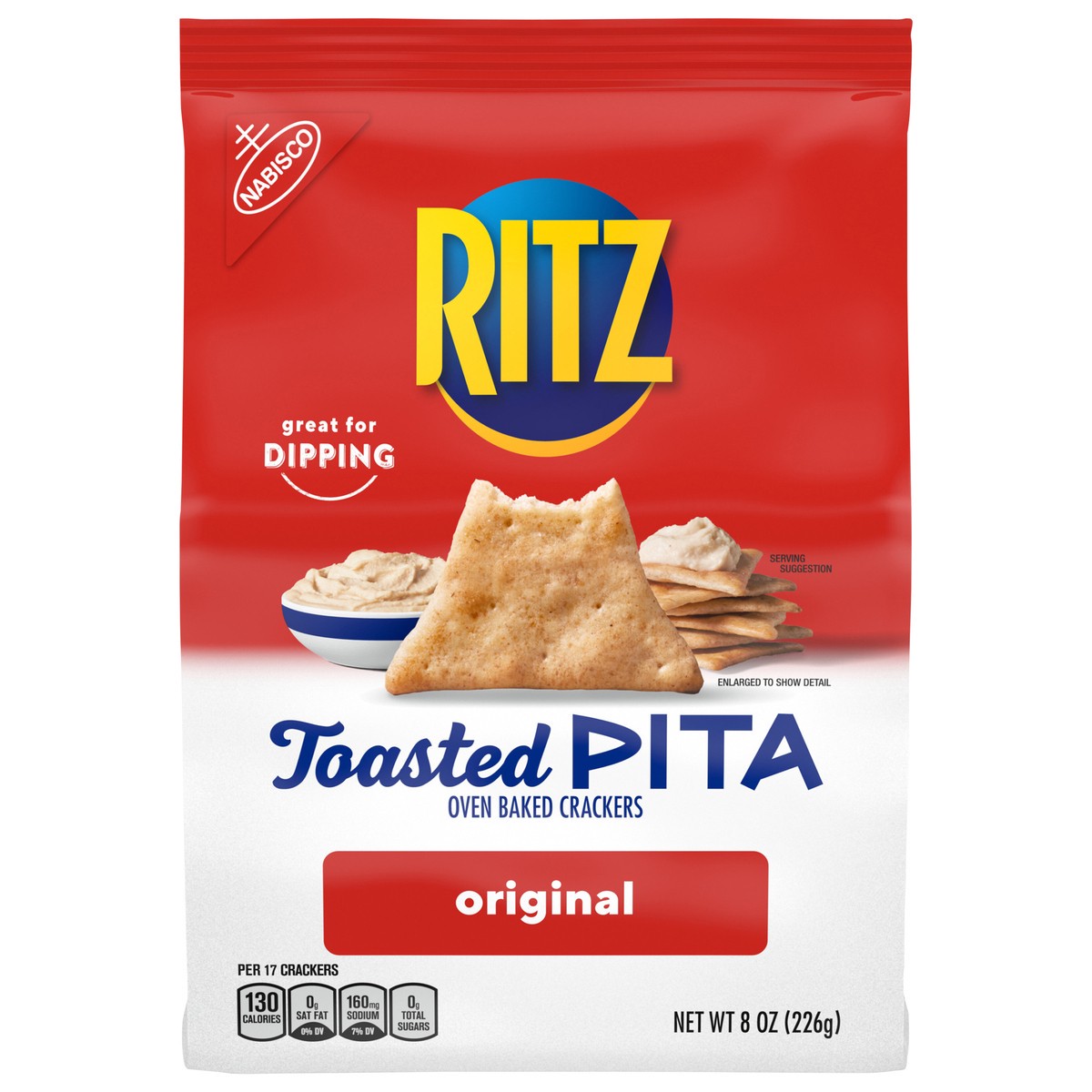 slide 1 of 9, RITZ Toasted Chips Pita Crackers Original, 8 oz, 8 oz