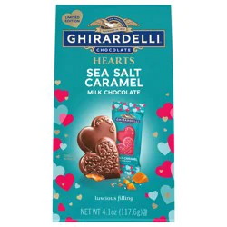 GHIRARDELLI Sea Salt Caramel Milk Chocolate Hearts , 4.1 oz Bag