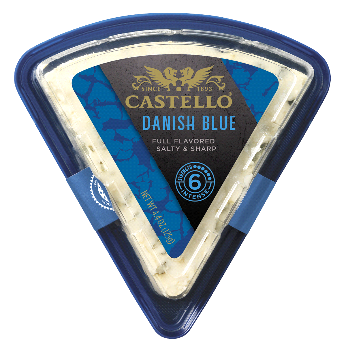 slide 1 of 1, Castello Rosenborg Danish Blue Cheese Wedge, 4.4 oz
