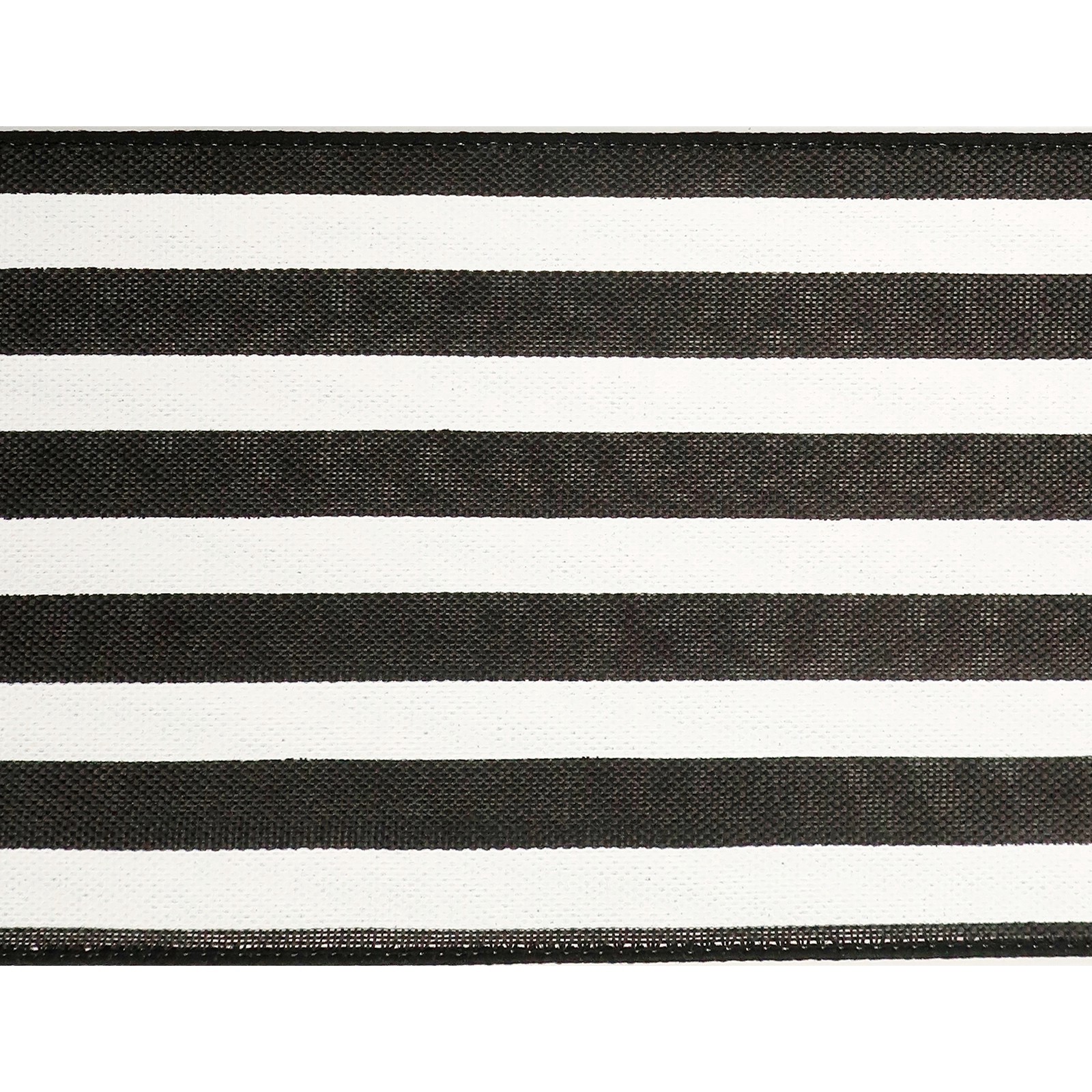 slide 4 of 4, 4" X 18ft. Faux Linen Wired Black & White Stripe Ribbon By Celebrate It, 4 in x 18 ft