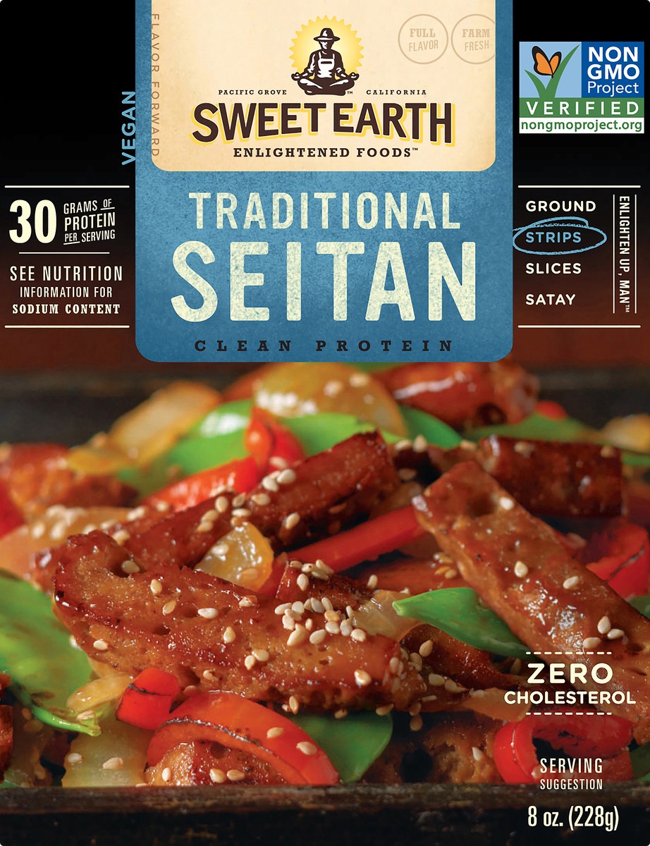 slide 1 of 2, Sweet Earth Traditional Seitan Strips 8 oz, 8 oz